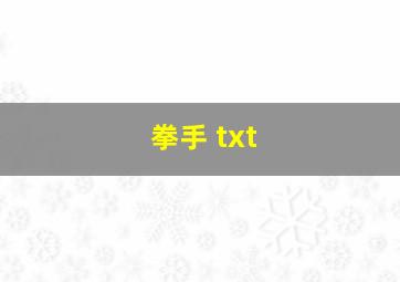 拳手 txt